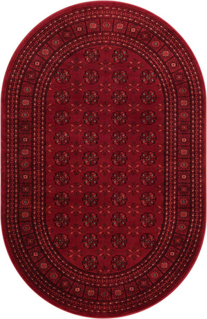Red 5' 3 x 8' Tekke Oval Area Rug Classic Traditional Vintage Design Carpet for Living Rooms, Dining, Bedrooms, Office Space for Sale at Rug Engine