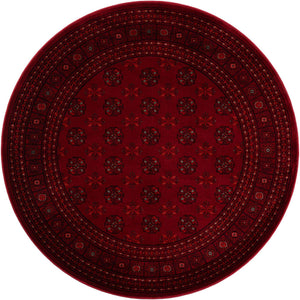 Red 6' 1 x 6' 1 Tekke Round Area Rug Classic Traditional Vintage Design Carpet for Living Rooms, Dining, Bedrooms, Office Space for Sale at Rug Engine