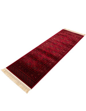 Red 2' x 6' 1 Tekke Runner Area Rug Classic Traditional Vintage Design Carpet for Living Rooms, Dining, Bedrooms, Office Space for Sale at Rug Engine