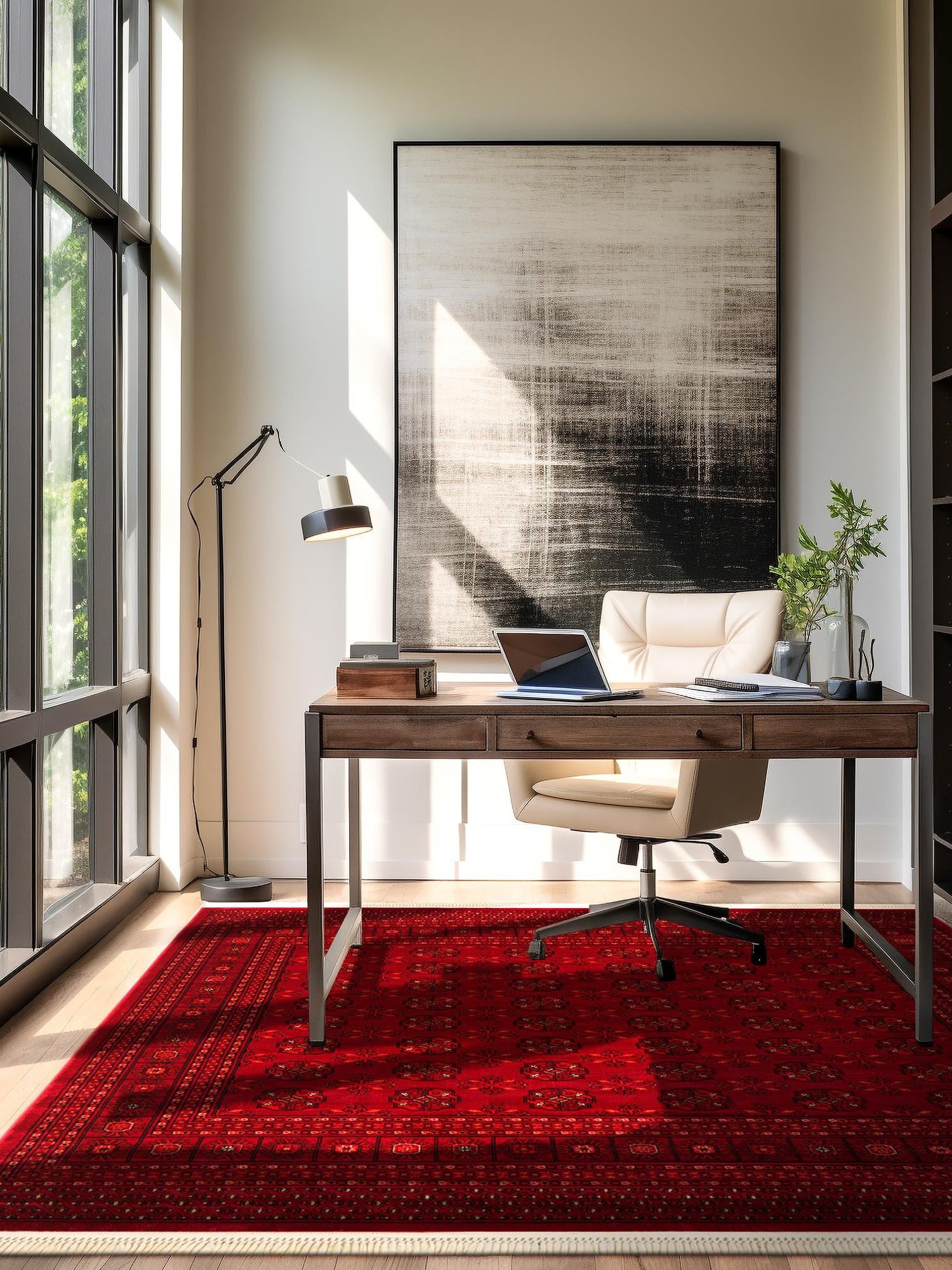 Red 7' 10 x 7' 10 Tekke Square Area Rug Classic Traditional Vintage Design Carpet for Living Rooms, Dining, Bedrooms, Office Space for Sale at Rug Engine