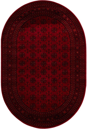 Red 6' 1 x 9' Tekke Oval Area Rug Classic Traditional Vintage Design Carpet for Living Rooms, Dining, Bedrooms, Office Space for Sale at Rug Engine