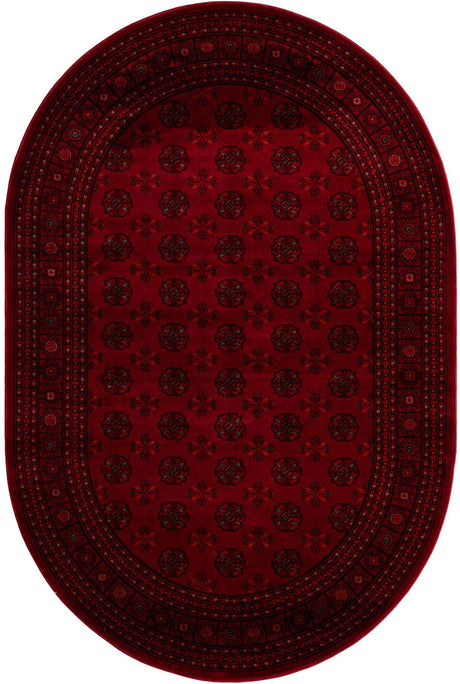 Red 6' 1 x 9' Tekke Oval Area Rug Classic Traditional Vintage Design Carpet for Living Rooms, Dining, Bedrooms, Office Space for Sale at Rug Engine