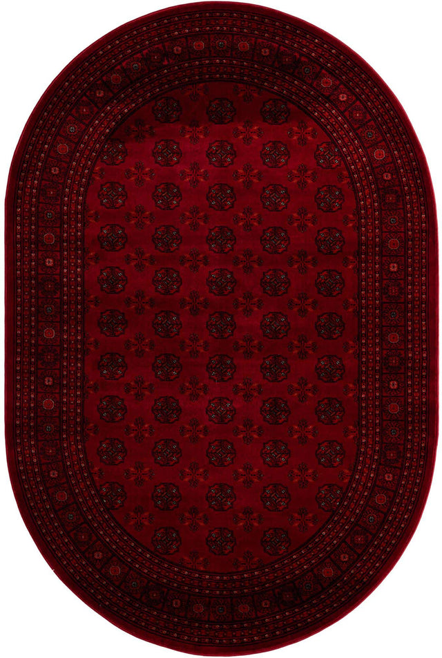 Red 6' 1 x 9' Tekke Oval Area Rug Classic Traditional Vintage Design Carpet for Living Rooms, Dining, Bedrooms, Office Space for Sale at Rug Engine