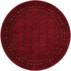 Red 7' 10 x 7' 10 Tekke Round Area Rug Classic Traditional Vintage Design Carpet for Living Rooms, Dining, Bedrooms, Office Space for Sale at Rug Engine