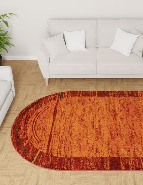 Terracotta 4' 1 x 6' 1 Autumn Oval Area Rug 100% Polypropylene Durable Jute Backing Living Dining Room Bedroom Office Modern Decor Carpet for Sale at Rug Engine