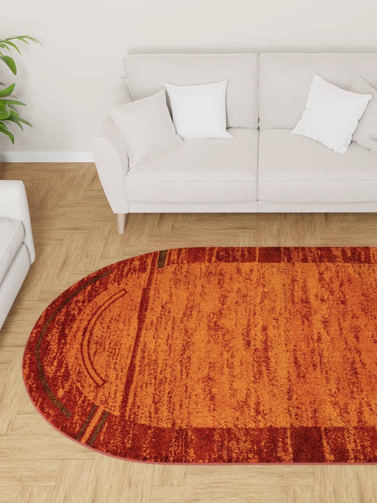 Terracotta 5' 3 x 8' Autumn Oval Area Rug 100% Polypropylene Durable Jute Backing Living Dining Room Bedroom Office Modern Decor Carpet for Sale at Rug Engine