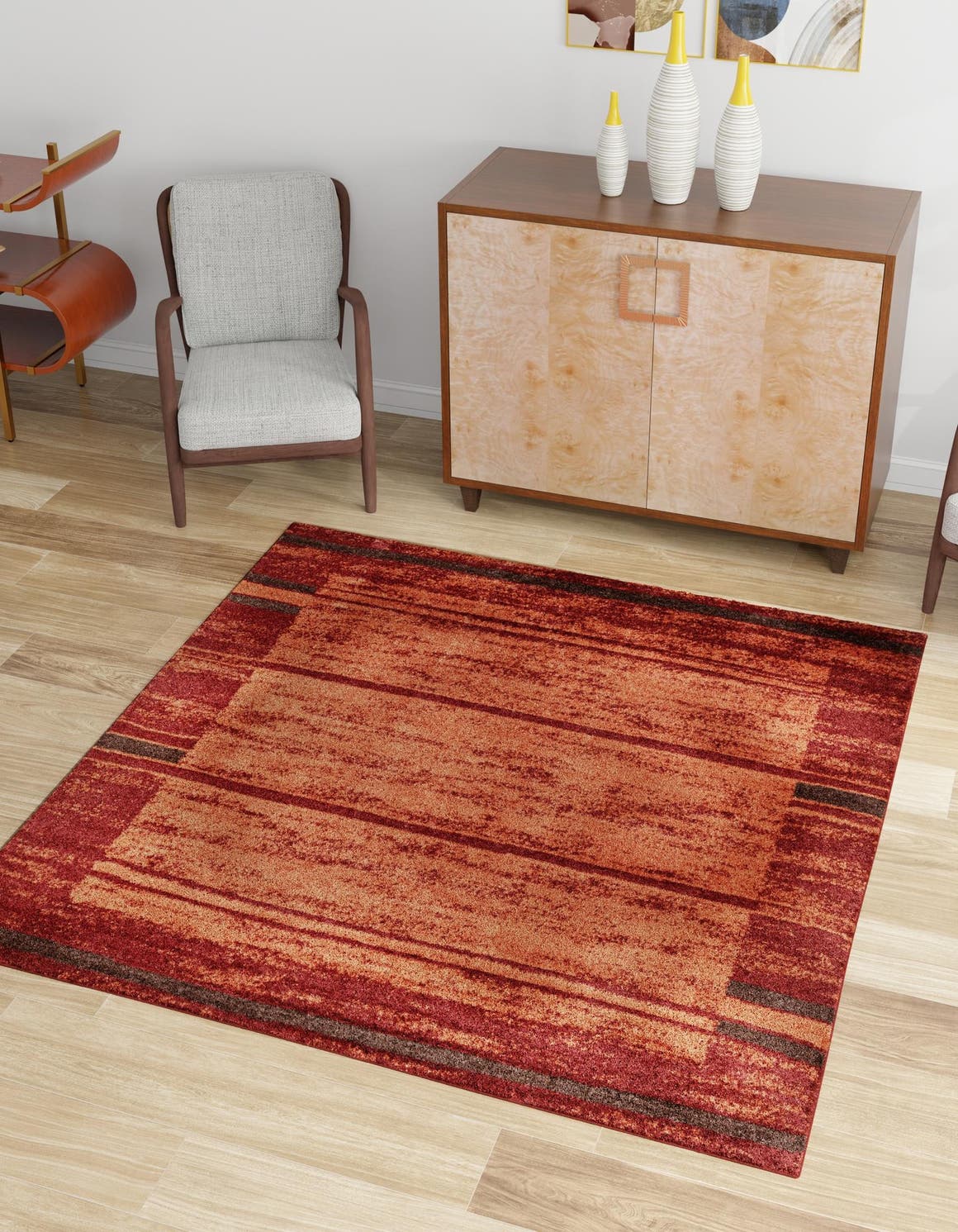 Terracotta 7' 10 x 7' 10 Autumn Square Area Rug 100% Polypropylene Durable Jute Backing Living Dining Room Bedroom Office Modern Decor Carpet for Sale at Rug Engine