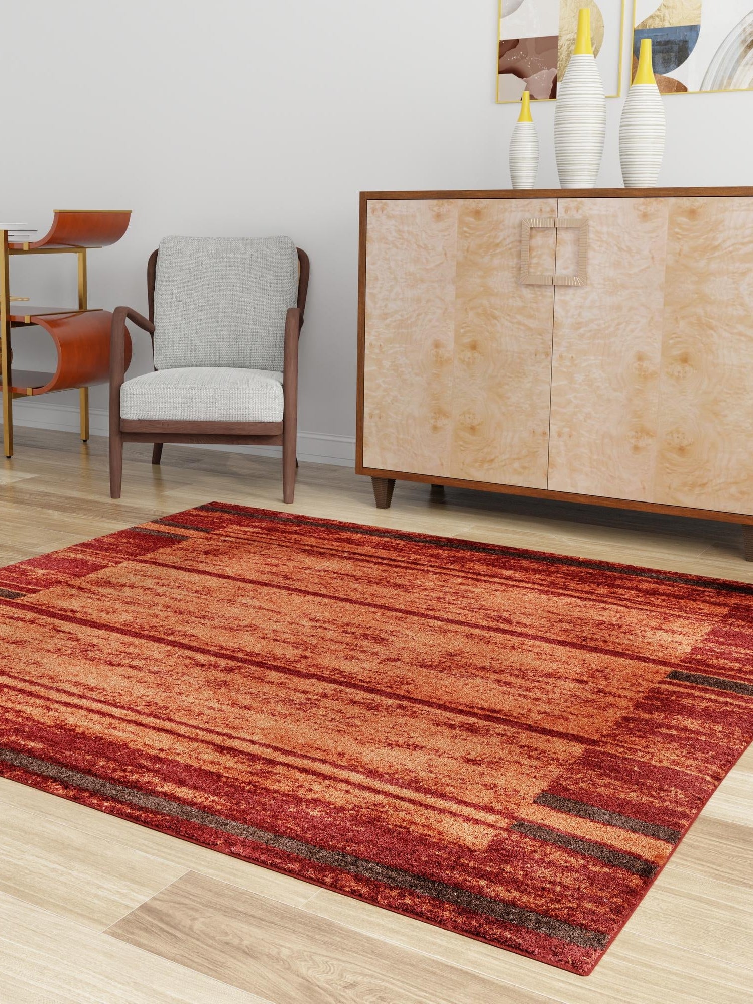Terracotta 5' 3 x 5' 3 Autumn Square Area Rug 100% Polypropylene Durable Jute Backing Living Dining Room Bedroom Office Modern Decor Carpet for Sale at Rug Engine