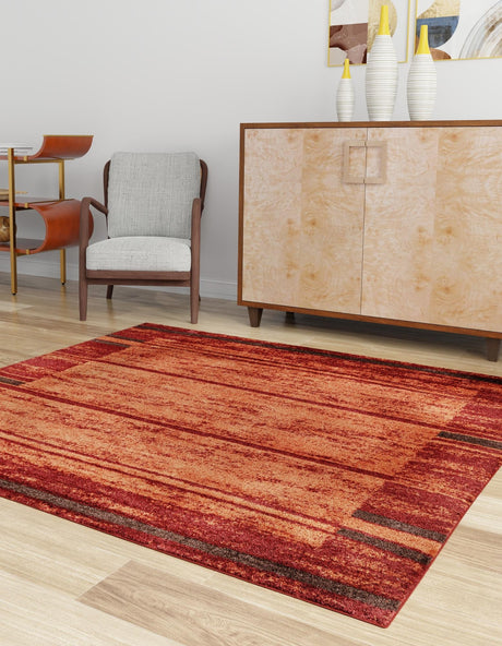 Terracotta 5' 3 x 5' 3 Autumn Square Area Rug 100% Polypropylene Durable Jute Backing Living Dining Room Bedroom Office Modern Decor Carpet for Sale at Rug Engine