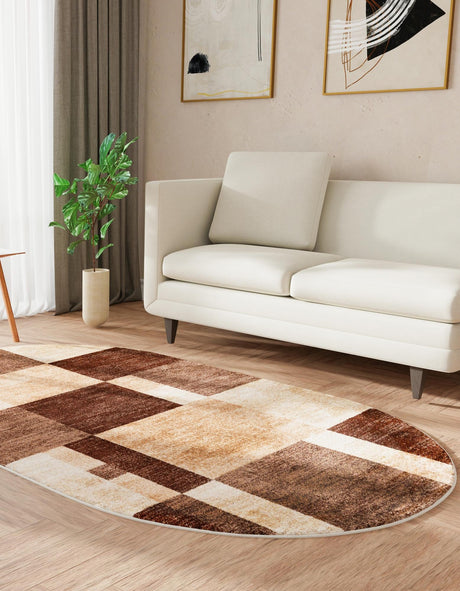 Light Brown 5' 3 x 8' Autumn Oval Area Rug 100% Polypropylene Durable Jute Backing Living Dining Room Bedroom Office Modern Decor Carpet for Sale at Rug Engine