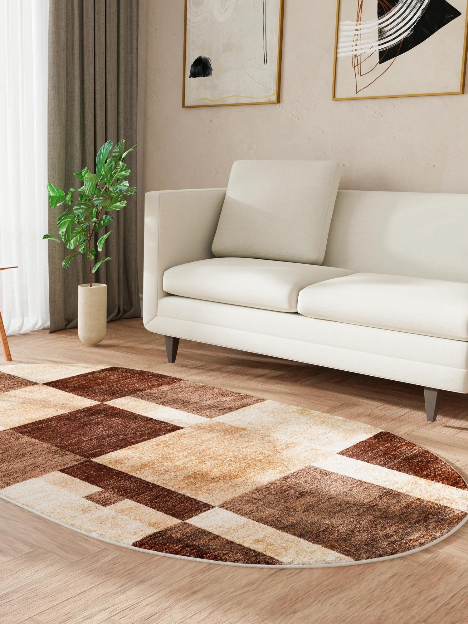 Light Brown 7' 10 x 10' Autumn Oval Area Rug 100% Polypropylene Durable Jute Backing Living Dining Room Bedroom Office Modern Decor Carpet for Sale at Rug Engine