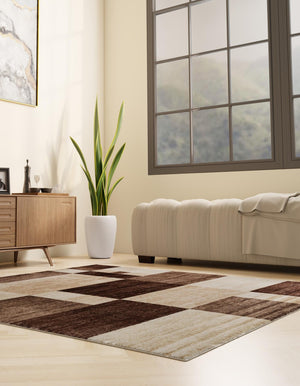 Light Brown 5' 3 x 5' 3 Autumn Square Area Rug 100% Polypropylene Durable Jute Backing Living Dining Room Bedroom Office Modern Decor Carpet for Sale at Rug Engine