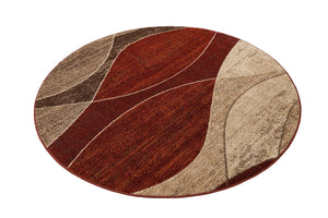 Multicolor 6' 1 x 6' 1 Autumn Round Area Rug 100% Polypropylene Durable Jute Backing Living Dining Room Bedroom Office Modern Decor Carpet for Sale at Rug Engine