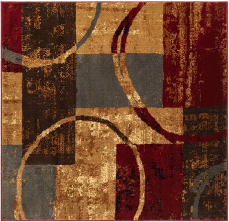 Multicolor 5' 3 x 5' 3 Barista Square Area Rug 100% Polypropylene Abstract Modern Geometric Carpet for Living Room Dining Office Dorm Room Decor for Sale at Rug Engine