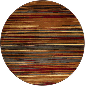 Beige 5' 3 x 5' 3 Barista Round Area Rug 100% Polypropylene Abstract Modern Geometric Carpet for Living Room Dining Office Dorm Room Decor for Sale at Rug Engine