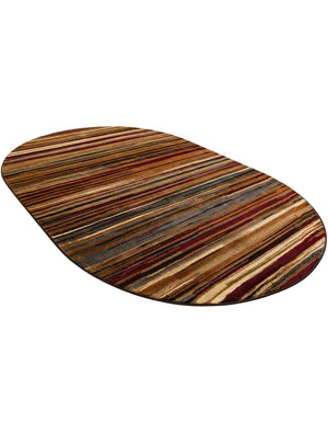 Beige 6' 1 x 9' Barista Oval Area Rug 100% Polypropylene Abstract Modern Geometric Carpet for Living Room Dining Office Dorm Room Decor for Sale at Rug Engine