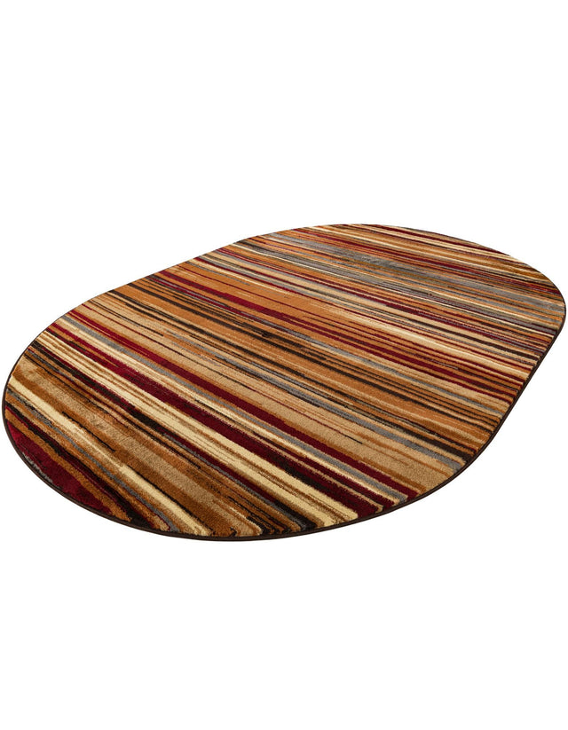 Beige 6' 1 x 9' Barista Oval Area Rug 100% Polypropylene Abstract Modern Geometric Carpet for Living Room Dining Office Dorm Room Decor for Sale at Rug Engine
