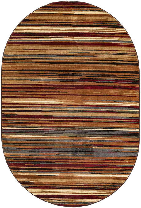Beige 6' 1 x 9' Barista Oval Area Rug 100% Polypropylene Abstract Modern Geometric Carpet for Living Room Dining Office Dorm Room Decor for Sale at Rug Engine