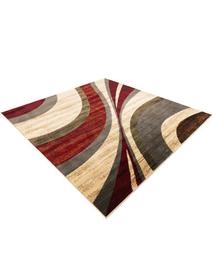 Beige 7' 10 x 7' 10 Barista Square Area Rug 100% Polypropylene Abstract Modern Geometric Carpet for Living Room Dining Office Dorm Room Decor for Sale at Rug Engine