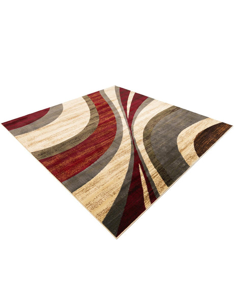 Beige 7' 10 x 7' 10 Barista Square Area Rug 100% Polypropylene Abstract Modern Geometric Carpet for Living Room Dining Office Dorm Room Decor for Sale at Rug Engine