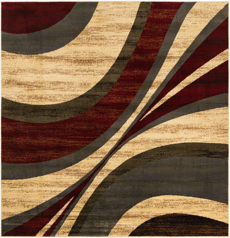 Beige 7' 10 x 7' 10 Barista Square Area Rug 100% Polypropylene Abstract Modern Geometric Carpet for Living Room Dining Office Dorm Room Decor for Sale at Rug Engine