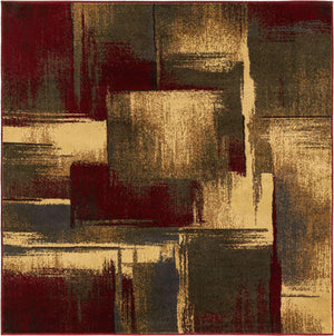 Multicolor 5' 3 x 5' 3 Barista Square Area Rug 100% Polypropylene Abstract Modern Geometric Carpet for Living Room Dining Office Dorm Room Decor for Sale at Rug Engine