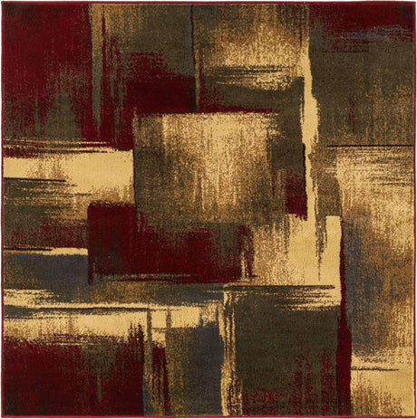 Multicolor 5' 3 x 5' 3 Barista Square Area Rug 100% Polypropylene Abstract Modern Geometric Carpet for Living Room Dining Office Dorm Room Decor for Sale at Rug Engine