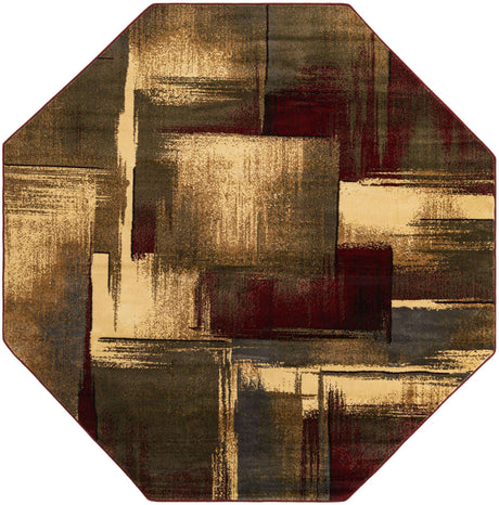 Multicolor 7' 10 x 7' 10 Barista Octagon Area Rug 100% Polypropylene Abstract Modern Geometric Carpet for Living Room Dining Office Dorm Room Decor for Sale at Rug Engine