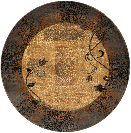 Beige 5' 3 x 5' 3 Barista Round Area Rug 100% Polypropylene Abstract Modern Geometric Carpet for Living Room Dining Office Dorm Room Decor for Sale at Rug Engine