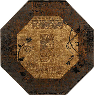 Beige 7' 10 x 7' 10 Barista Octagon Area Rug 100% Polypropylene Abstract Modern Geometric Carpet for Living Room Dining Office Dorm Room Decor for Sale at Rug Engine