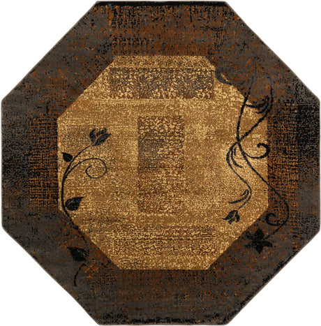 Beige 7' 10 x 7' 10 Barista Octagon Area Rug 100% Polypropylene Abstract Modern Geometric Carpet for Living Room Dining Office Dorm Room Decor for Sale at Rug Engine