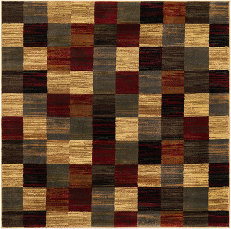 Multicolor 5' 3 x 5' 3 Barista Square Area Rug 100% Polypropylene Abstract Modern Geometric Carpet for Living Room Dining Office Dorm Room Decor for Sale at Rug Engine