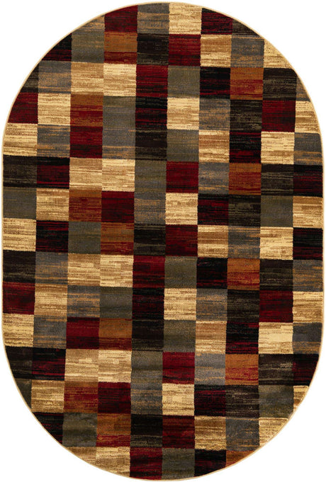 Multicolor 6' 1 x 9' Barista Oval Area Rug 100% Polypropylene Abstract Modern Geometric Carpet for Living Room Dining Office Dorm Room Decor for Sale at Rug Engine