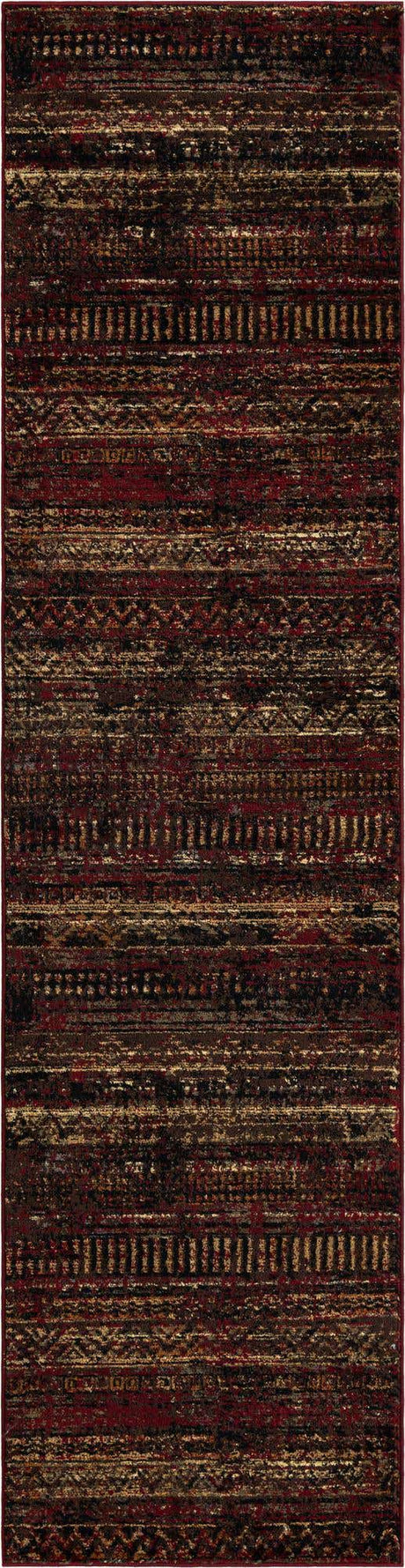 Burgundy 2' 7 x 10' Saturn Runner Area Rug Stain Resistant Easy Clean Classic Vintage Design Durable Carpet for Affordable Home Interiors for Sale at Rug Engine