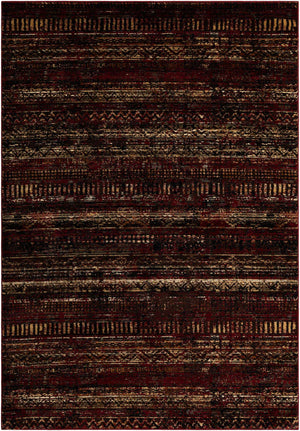 Burgundy 7' 1 x 10' Saturn Rectangle Area Rug Stain Resistant Easy Clean Classic Vintage Design Durable Carpet for Affordable Home Interiors for Sale at Rug Engine
