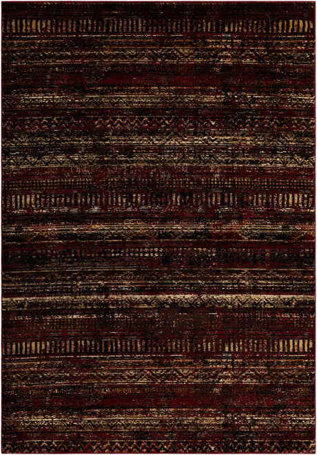 Burgundy 7' 1 x 10' Saturn Rectangle Area Rug Stain Resistant Easy Clean Classic Vintage Design Durable Carpet for Affordable Home Interiors for Sale at Rug Engine
