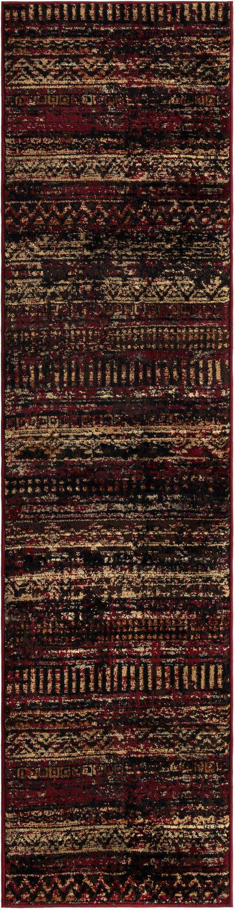 Burgundy 2' x 8' Saturn Runner Area Rug Stain Resistant Easy Clean Classic Vintage Design Durable Carpet for Affordable Home Interiors for Sale at Rug Engine
