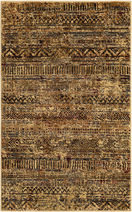 Beige 3' 1 x 5' 3 Saturn Rectangle Area Rug Stain Resistant Easy Clean Classic Vintage Design Durable Carpet for Affordable Home Interiors for Sale at Rug Engine