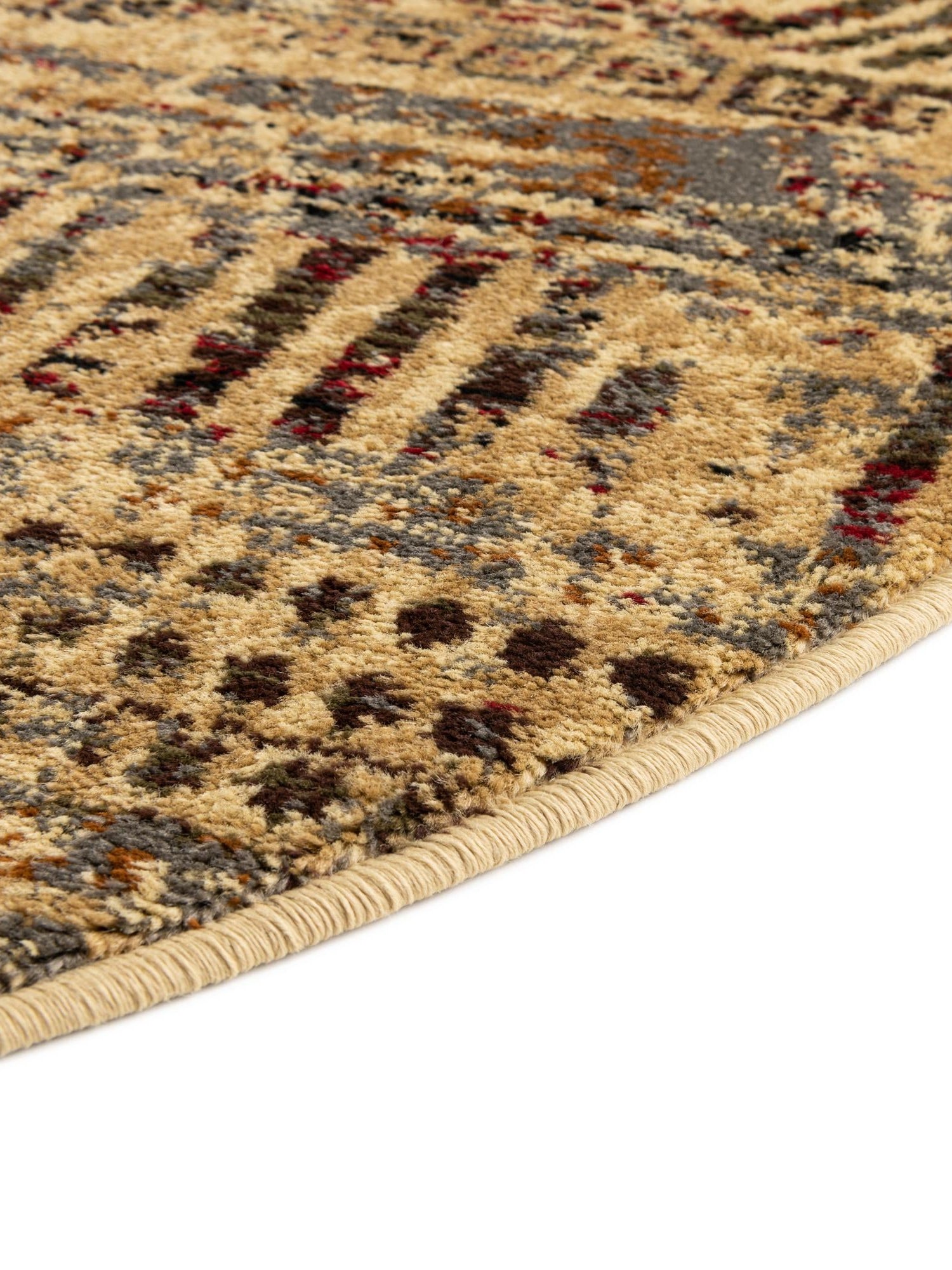 Beige 5' 3 x 8' Saturn Oval Area Rug Stain Resistant Easy Clean Classic Vintage Design Durable Carpet for Affordable Home Interiors for Sale at Rug Engine