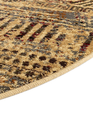 Beige 5' 3 x 8' Saturn Oval Area Rug Stain Resistant Easy Clean Classic Vintage Design Durable Carpet for Affordable Home Interiors for Sale at Rug Engine