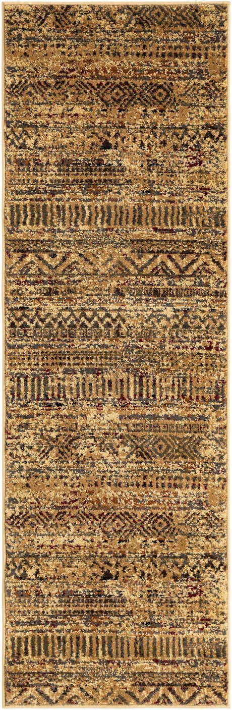Beige 2' x 6' 1 Saturn Runner Area Rug Stain Resistant Easy Clean Classic Vintage Design Durable Carpet for Affordable Home Interiors for Sale at Rug Engine
