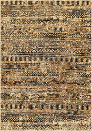 Beige 7' 1 x 10' Saturn Rectangle Area Rug Stain Resistant Easy Clean Classic Vintage Design Durable Carpet for Affordable Home Interiors for Sale at Rug Engine
