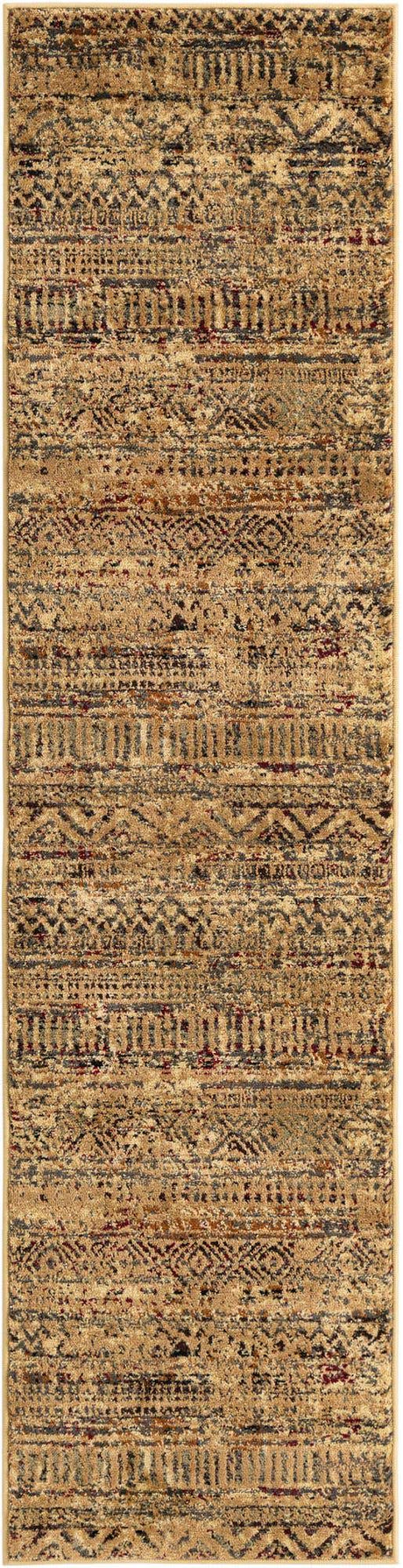 Beige 2' x 8' Saturn Runner Area Rug Stain Resistant Easy Clean Classic Vintage Design Durable Carpet for Affordable Home Interiors for Sale at Rug Engine