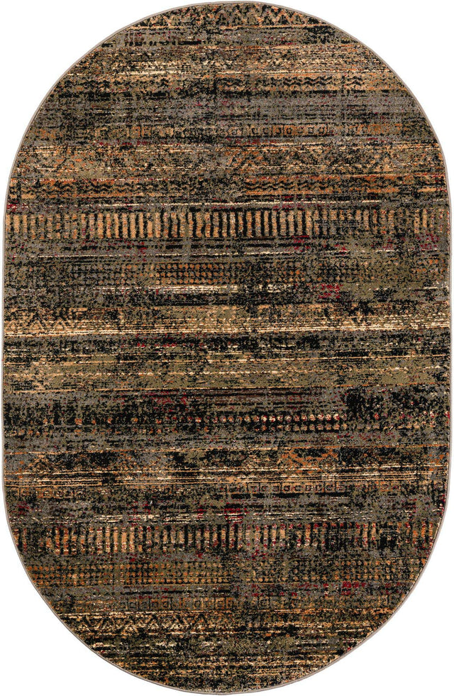Blue 5' 3 x 8' Saturn Oval Area Rug Stain Resistant Easy Clean Classic Vintage Design Durable Carpet for Affordable Home Interiors for Sale at Rug Engine