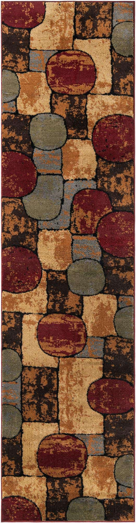 Multicolor 2' 7 x 10' Cafe Runner Area Rug 100% Polypropylene With Cotton Backing Modern Abstract Design Carpet for Home Living Room Dining Office Decor for Sale at Rug Engine