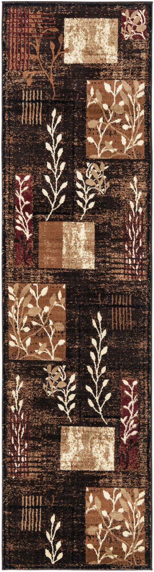 Brown 2' 7 x 10' Cafe Runner Area Rug 100% Polypropylene With Cotton Backing Modern Abstract Design Carpet for Home Living Room Dining Office Decor for Sale at Rug Engine