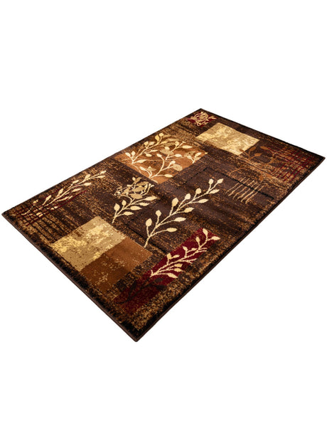 Brown 3' 1 x 5' 3 Cafe Rectangle Area Rug 100% Polypropylene With Cotton Backing Modern Abstract Design Carpet for Home Living Room Dining Office Decor for Sale at Rug Engine