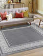 Gray 5' 3 x 5' 3 Williamsburg Square Area Rug 100% Polypropylene With Cotton Backing Durable Easy Clean Stain Resistant Carpet for Sale at Rug Engine