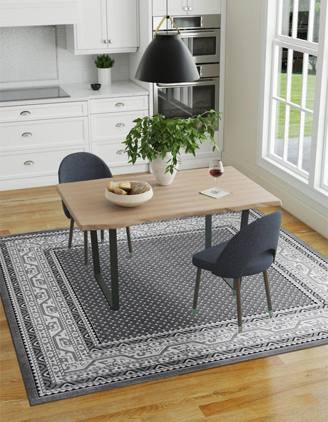 Gray 12' x 12' Williamsburg Square Area Rug 100% Polypropylene With Cotton Backing Durable Easy Clean Stain Resistant Carpet for Sale at Rug Engine