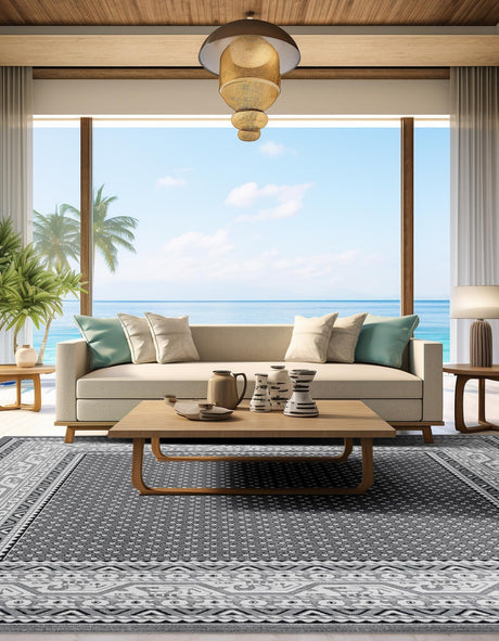 Gray 10' x 10' Williamsburg Square Area Rug 100% Polypropylene With Cotton Backing Durable Easy Clean Stain Resistant Carpet for Sale at Rug Engine